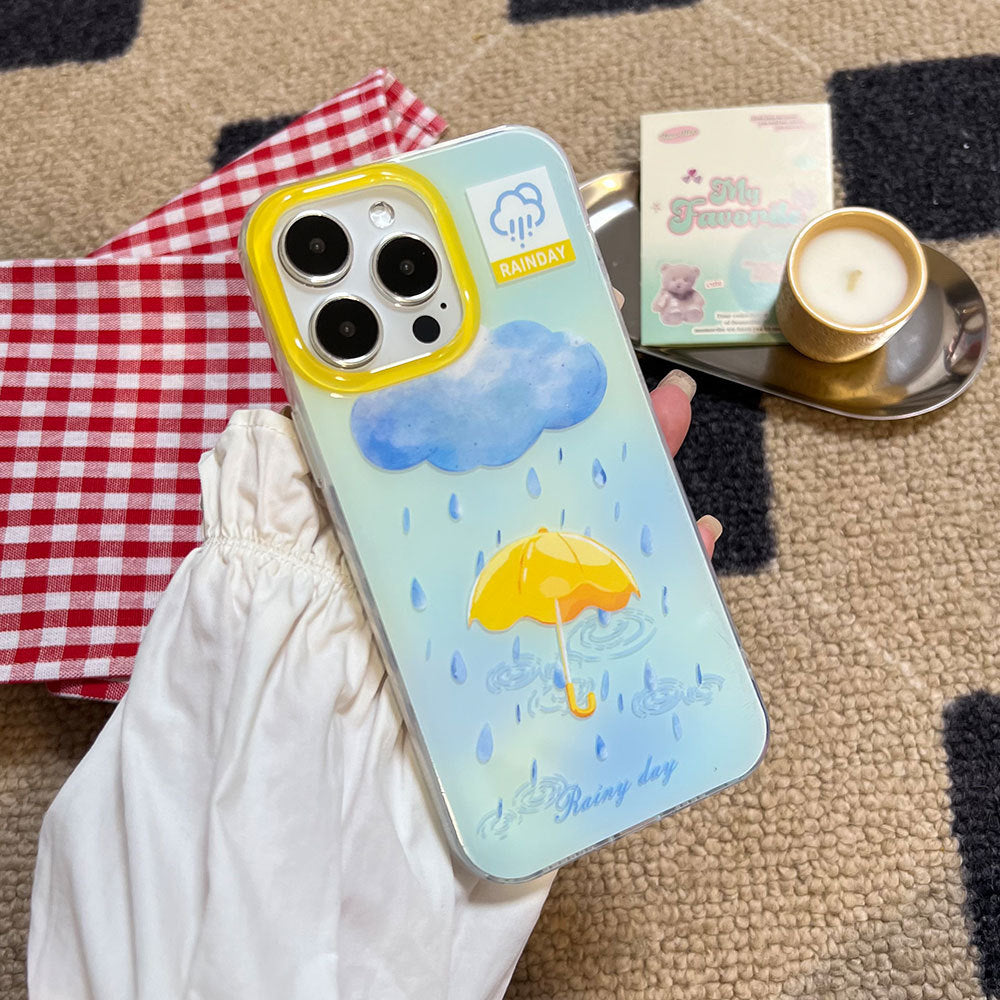 Rainy Day Large Hole Imd Suitable for Apple 17 Mobile Phone Case Iphone16Promax Girl Cute Mobile Phone Case