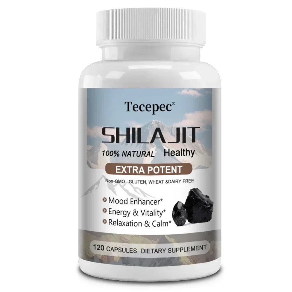Shilajit & Ginseng Capsules, Mineral Herbal Supplement for Daily Focus Energy Endurance Brain & Immune Wellness, Relieve Stress