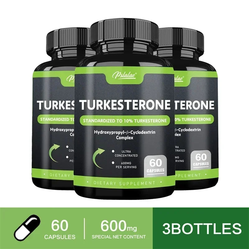 Turkesterone Supplement 600mg - Enhances Endurance, Muscle Mass, Increases Motivation and Strength, Improves Vitality