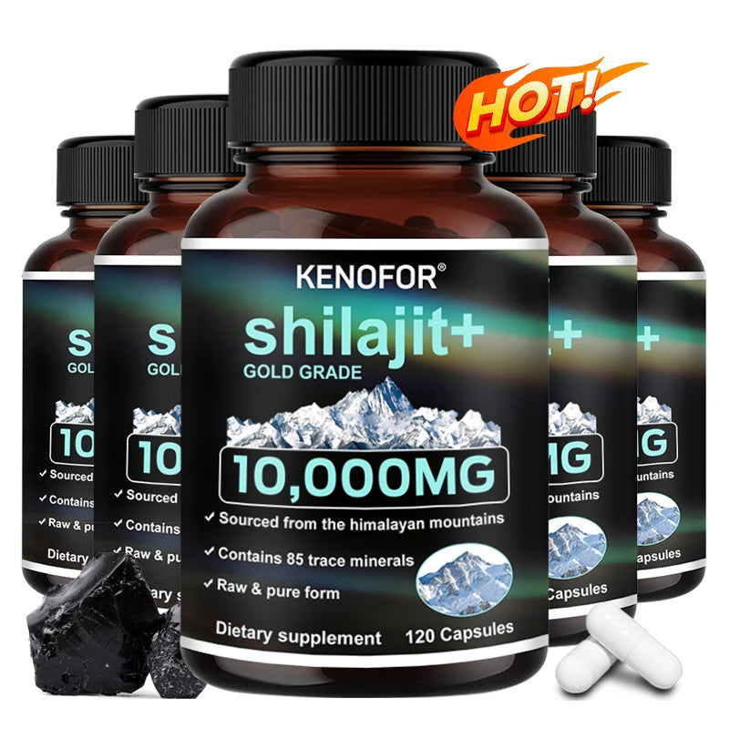 Himalayan Shilajit Capsules 1000mg - Trace Minerals, Natural Energy, Strength, Muscle Strength, Digestive & Immune Support