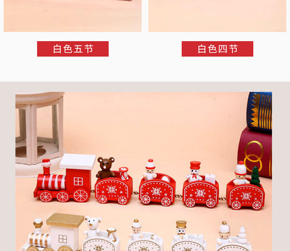 Strict selection of Christmas decorations cartoon creative children's Christmas gifts small train wooden window desktop ornaments
