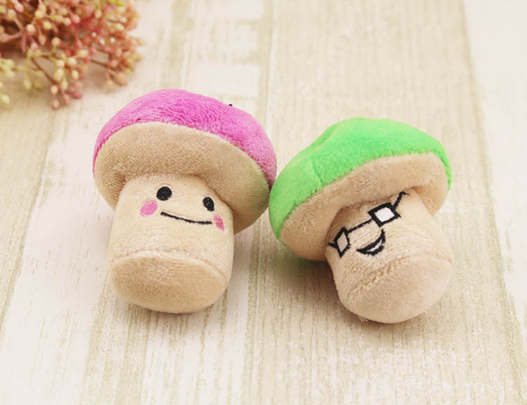 Pink Mushroom Green Mushroom Plush Sound Pet Dog Cat Toy Wholesale Dog Supplies Cat Relief