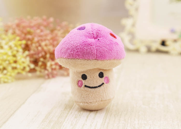 Pink Mushroom Green Mushroom Plush Sound Pet Dog Cat Toy Wholesale Dog Supplies Cat Relief
