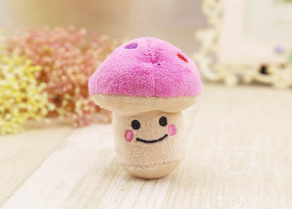 Pink Mushroom Green Mushroom Plush Sound Pet Dog Cat Toy Wholesale Dog Supplies Cat Relief