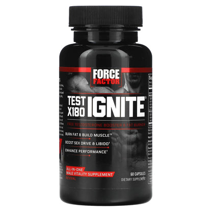 Force Factor Test X180 Gummies, Testosterone Booster Supplement for Men | with Tongkat Ali, Horny Goat Weed, Tribulus Terrestris, Fenugreek, & Black Maca, Berry Punch, 60 Gummies