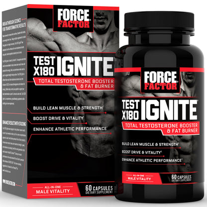 Force Factor Test X180 Gummies, Testosterone Booster Supplement for Men | with Tongkat Ali, Horny Goat Weed, Tribulus Terrestris, Fenugreek, & Black Maca, Berry Punch, 60 Gummies