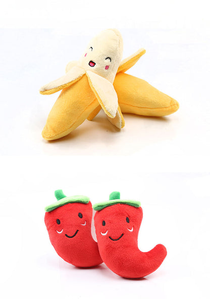 Digital Dog Manufacturer Direct Sales Dog Toys Cat Sound Toys Banana Carrot Chicken Leg Pet Cat Plush Shrimp Toys Cute