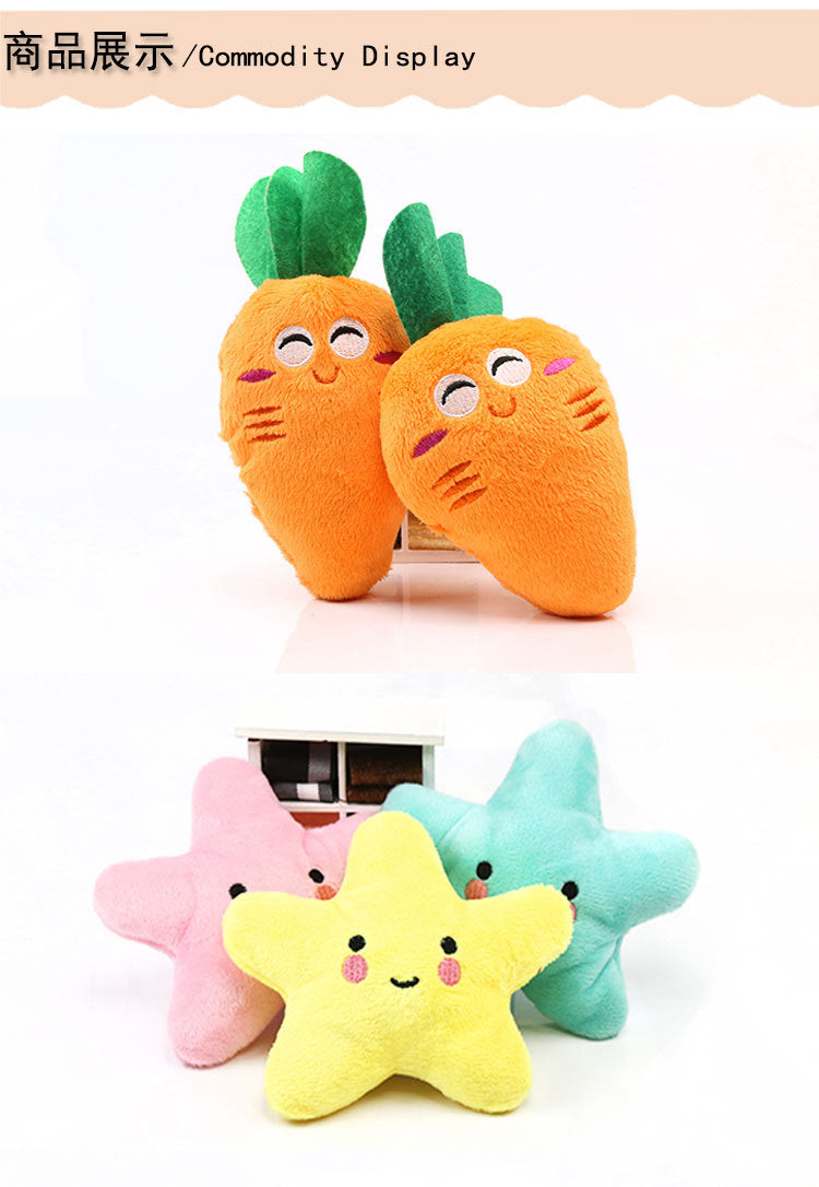 Digital Dog Manufacturer Direct Sales Dog Toys Cat Sound Toys Banana Carrot Chicken Leg Pet Cat Plush Shrimp Toys Cute