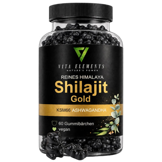 Himalaya Shilajit Gold Gummies |   Laboratory Tested made  in Germany |   Food Supplements |   60 Gummy Bears |   Vegan |