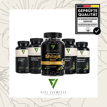 Himalaya Shilajit Gold Gummies |   Laboratory Tested in Germany |   Food Supplements |   60 Gummy Bears |   Vegan |   Without Genetic Engineering