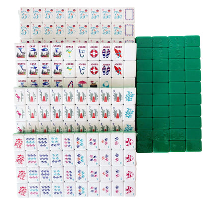 Custom-made Portable Luxury American Mahjong Tiles Set with Engraving for Family Gatherings and Entertainment