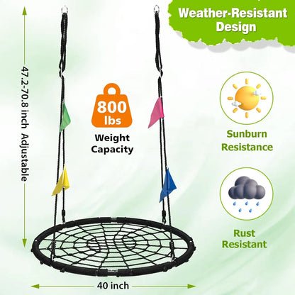 Zoshine Wholesale Best Seller 40-Inch Outdoor Net Swing Black Extra Strong Spider Web Design for Backyard Garden