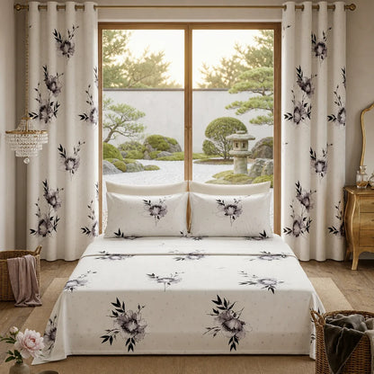US Warehouse Stock,8-Piece Printed Bed Set,Full Sizes,Elegant Floral Print,Soft Fabric,Year-Round Cozy Comfort Bedroom Bed Linen
