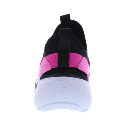 For Flex Runner 4 GS Girls Shoes Breathable Slip-On Solid Laser Fuchsia Black White Walking Style
