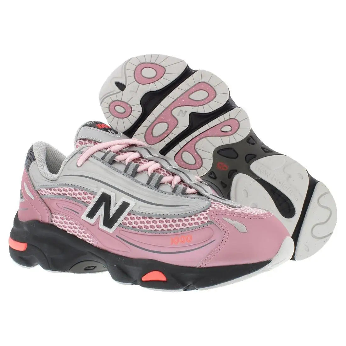 For 1000 GS Girls Shoes Pink Grey Mesh Running Sneakers Lace-Up Closure Cushioning PHYLON Midsole Rubber Outsole