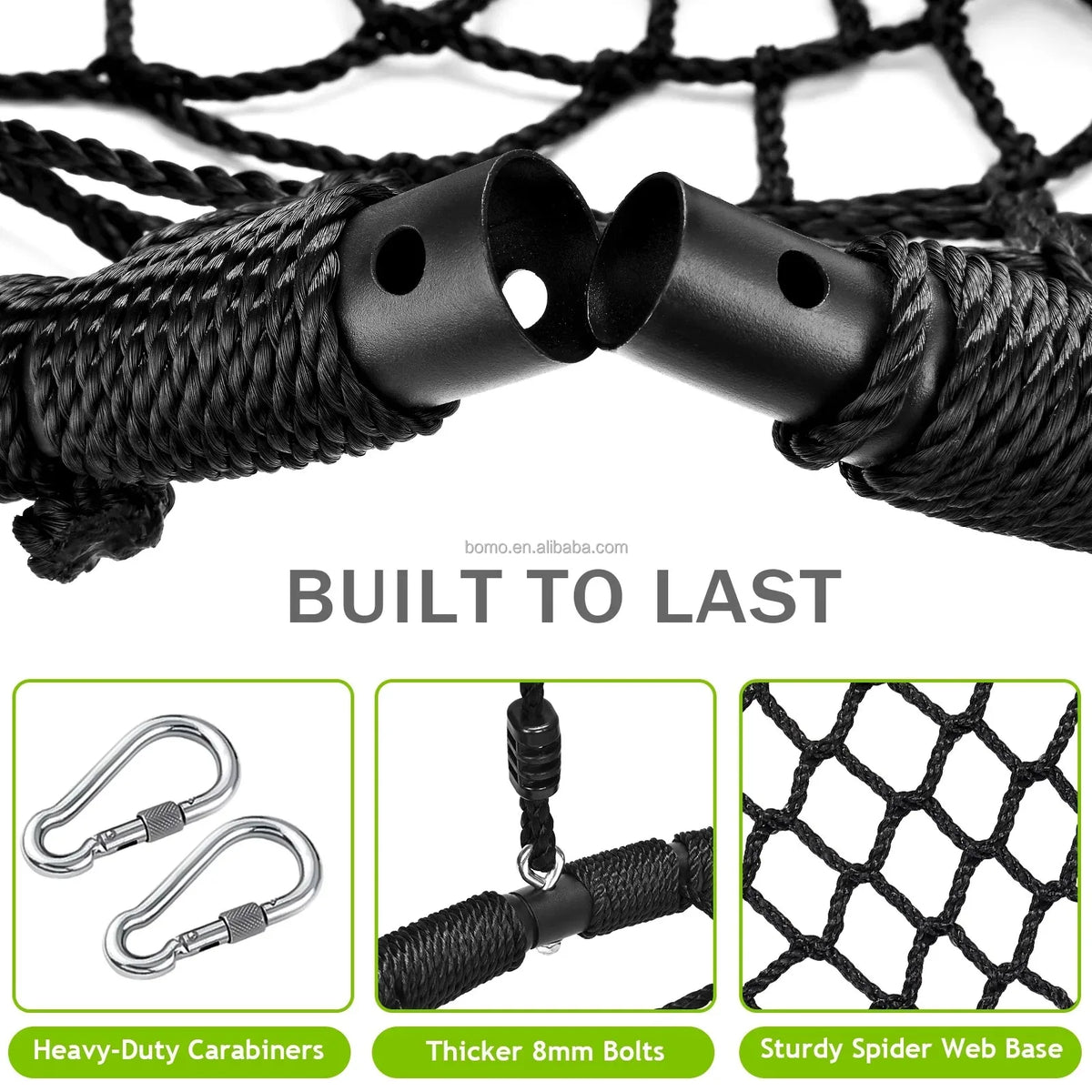 Zoshine Wholesale Best Seller 40-Inch Outdoor Net Swing Black Extra Strong Spider Web Design for Backyard Garden