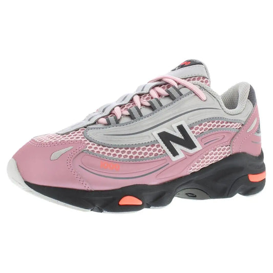 For 1000 GS Girls Shoes Pink Grey Mesh Running Sneakers Lace-Up Closure Cushioning PHYLON Midsole Rubber Outsole