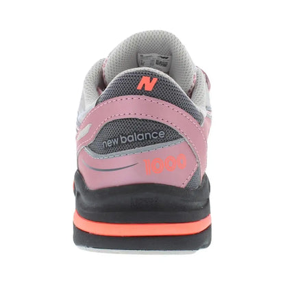 For 1000 GS Girls Shoes Pink Grey Mesh Running Sneakers Lace-Up Closure Cushioning PHYLON Midsole Rubber Outsole