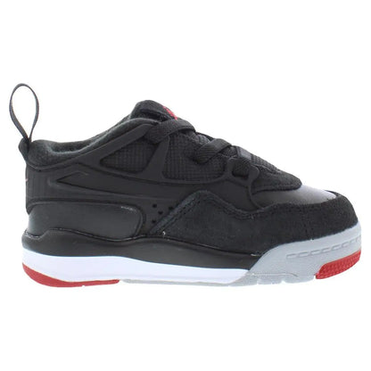 Jordan 4 Rm Infant Toddler Shoes Black Varsity Red Wolf Grey Basketball Style