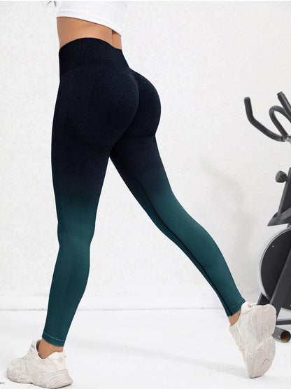 European and American Best-Selling Seamless Suspender-Dyed Butt-Lifting Fitness Pants, Tummy-Tightening, Tight-Fitting High-Waisted Peach-Butt Yoga Pants