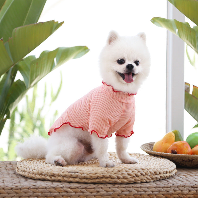Spring and Summer Dog Cat Pet Clothes Base Shirt Autumn Two-legged Clothes Teddy Panda Home Clothes Dog Supplies Clothing