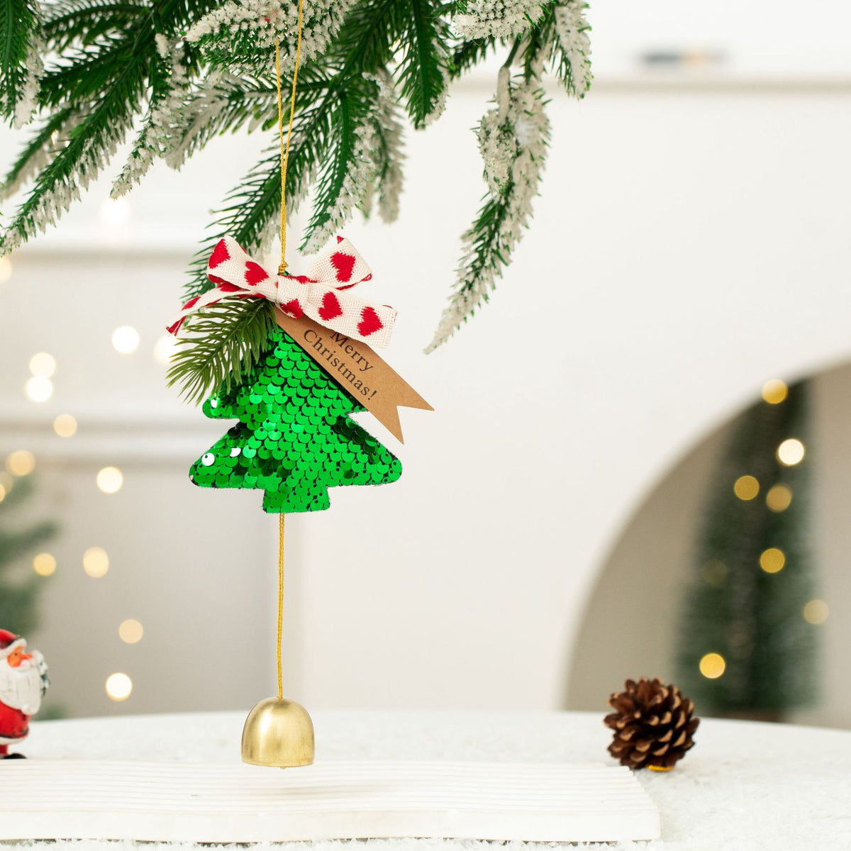 New Christmas Decorations Christmas Bow Bell Pendant Christmas Tree Decorations Atmosphere Scene Pendant