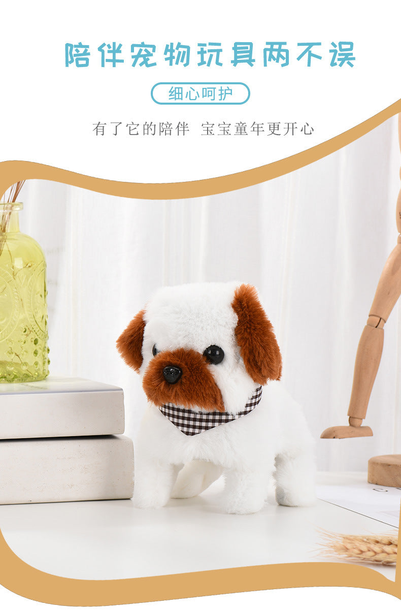 1 Electric Stuffed Toy Dog Simulation Dog Can Walk Bark and Rock Tail Street Stall Pet Toy Night Market Wholesale