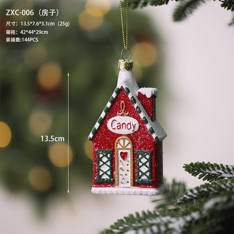 Christmas decoration small pendant gingerbread man plate House crutch car pendant Christmas tree Christmas wreath pendant