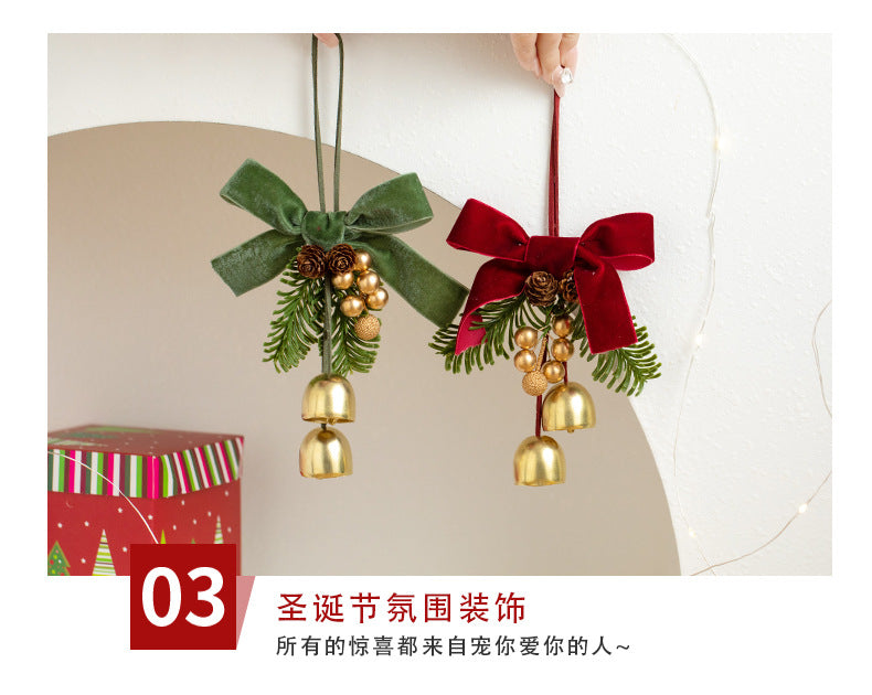 2026 New Christmas Decorations Christmas Bell Garland Pendant Christmas Tree Decorations Atmosphere Scene Hangings