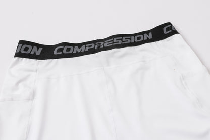 Patch Pocket Tight Pants Warm Fitness Pants Men's Quick-Drying Breathable Compression Pants Outdoor Cycling Running Leggings Sports Pants