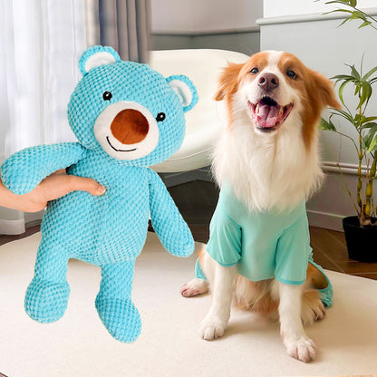 Pet Dog Cat Big Dog Voice Plush Blue Bear Dog Toy Cat Supplies Teddy Fadou Koki Golden Hair