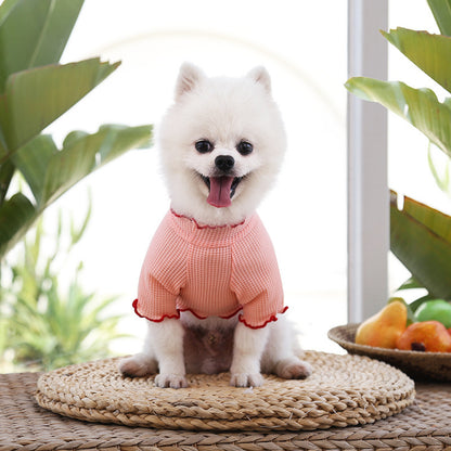 Spring and Summer Dog Cat Pet Clothes Base Shirt Autumn Two-legged Clothes Teddy Panda Home Clothes Dog Supplies Clothing
