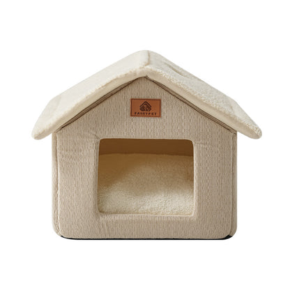 Cross-Border Winter Cat Nest, Detachable and Washable, Warm and Thickened Enclosed House Nest, Suitable for Kittens and Small Dogs