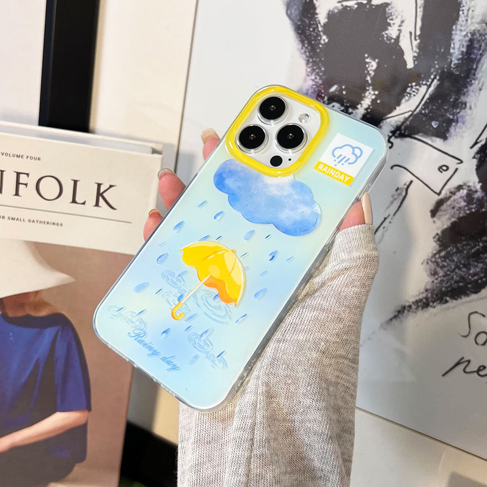 Rainy Day Large Hole Imd Suitable for Apple 17 Mobile Phone Case Iphone16Promax Girl Cute Mobile Phone Case