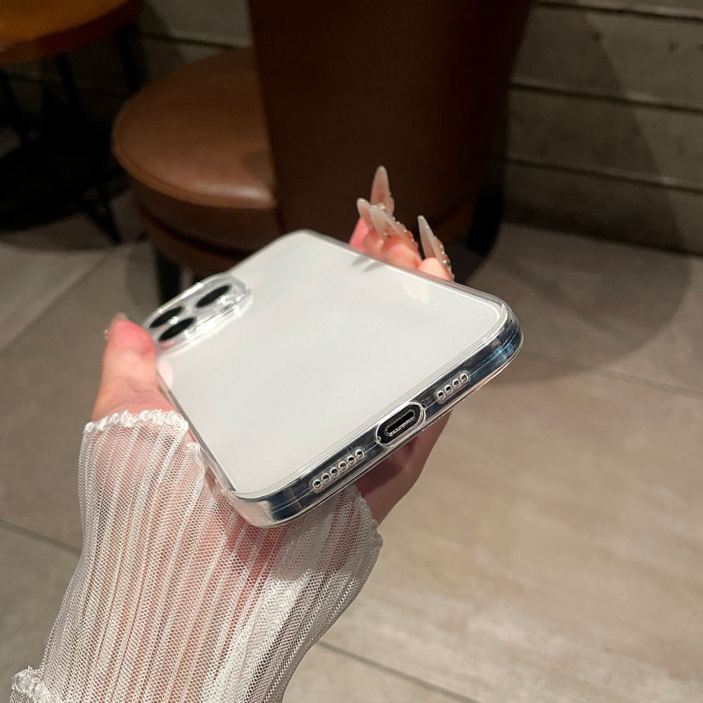 Highly Transparent Material Suitable for Apple 17Promax Transparent Mobile Phone Case Iphone16 Fine Hole Anti-Fall Protective Cover 15