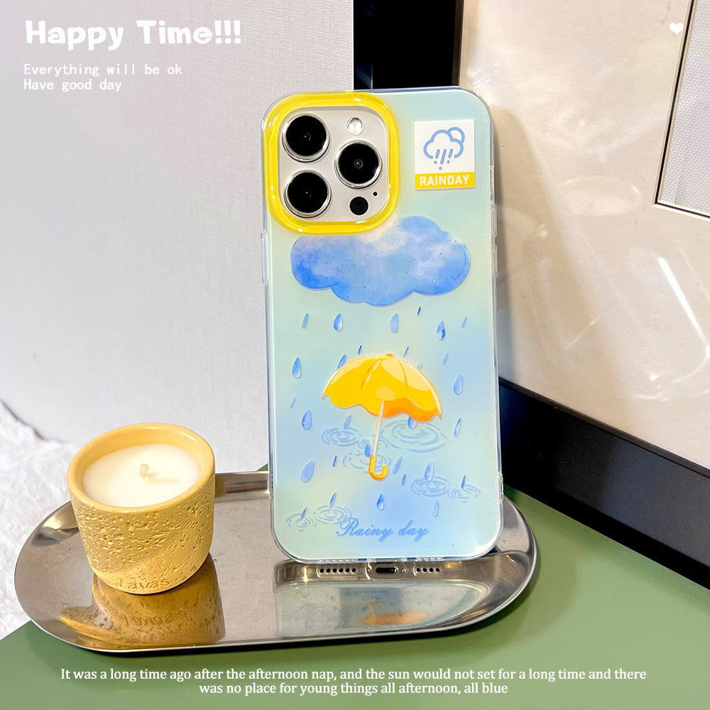 Rainy Day Large Hole Imd Suitable for Apple 17 Mobile Phone Case Iphone16Promax Girl Cute Mobile Phone Case