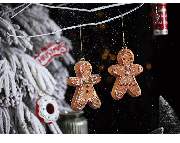 Christmas decoration small pendant gingerbread man plate House crutch car pendant Christmas tree Christmas wreath pendant