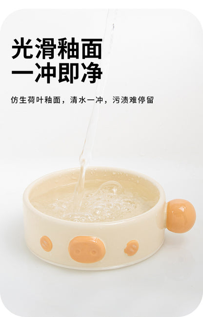 Leyoupai cat bowl ceramic neck protection Pet Bowl cat dog drinking double bowl anti-knock dog bowl Cat Basin pet tableware