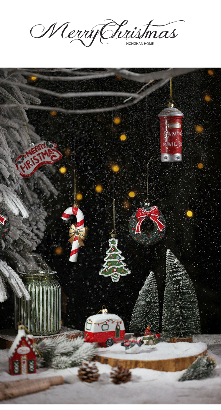 Christmas decoration small pendant gingerbread man plate House crutch car pendant Christmas tree Christmas wreath pendant