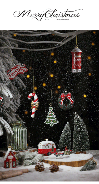 Christmas decoration small pendant gingerbread man plate House crutch car pendant Christmas tree Christmas wreath pendant