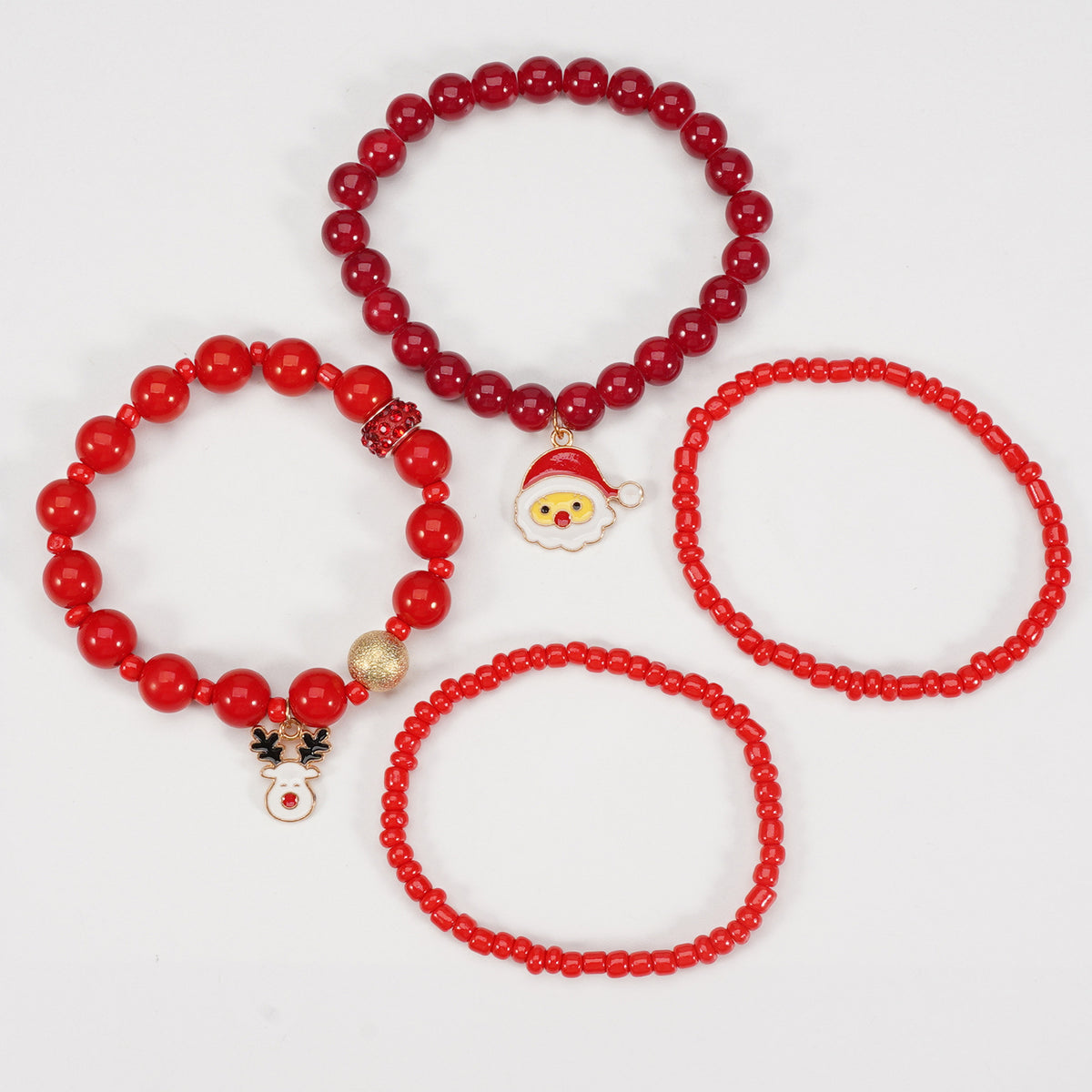 Christmas bracelet elastic rope bracelet snowman snowflake Christmas tree old man deer hat pendant bracelet gift