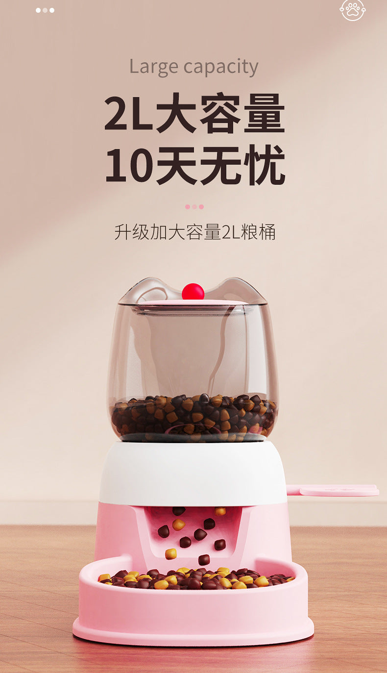 Automatic Pet Feeder for Cats and Dogs, Large-Capacity Foot-Operated Food Dispenser, Pet Push-Type Feeder, Pet Bowl