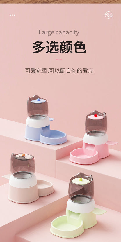 Automatic Pet Feeder for Cats and Dogs, Large-Capacity Foot-Operated Food Dispenser, Pet Push-Type Feeder, Pet Bowl