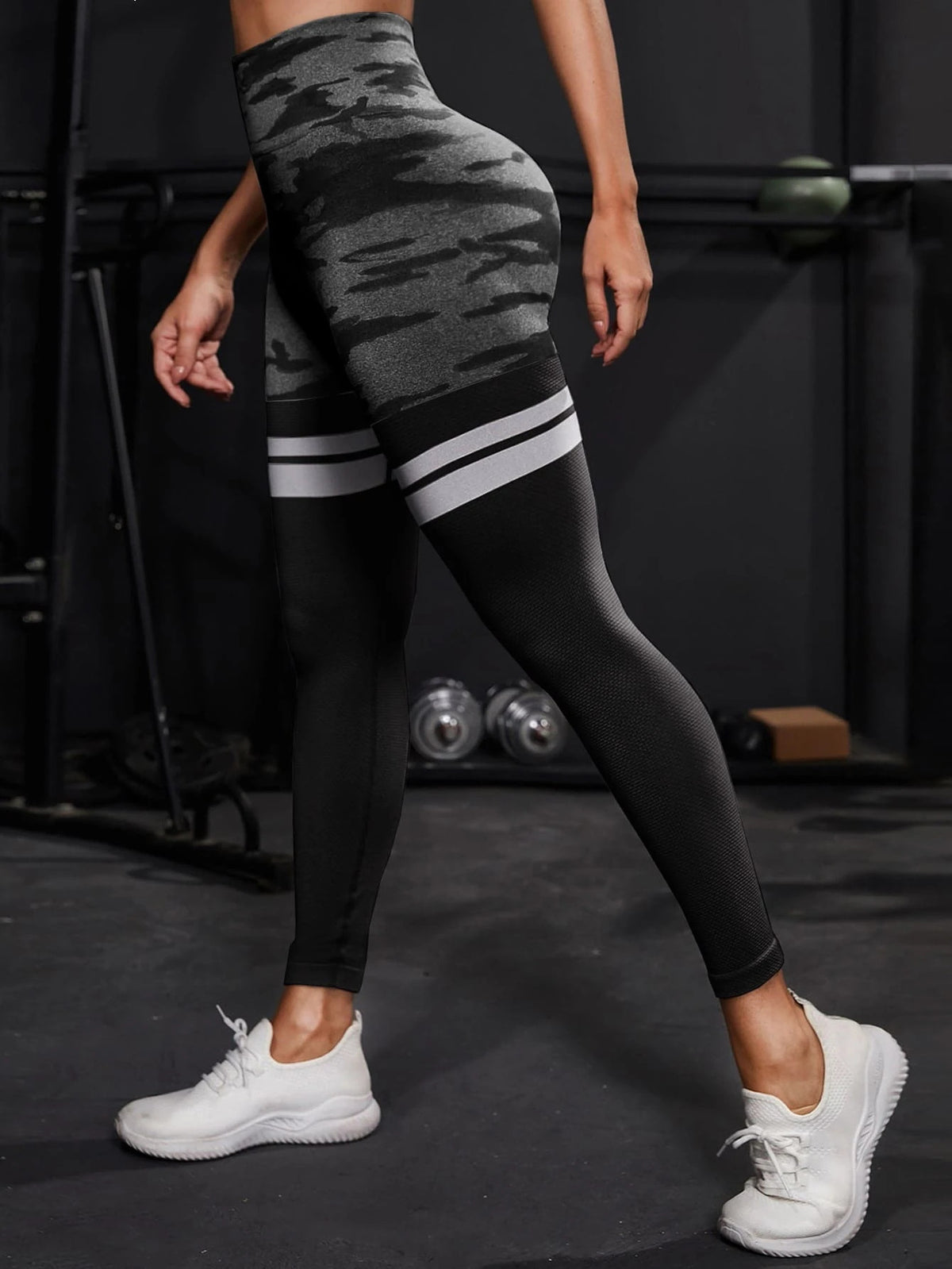 European and American Best-Selling Seamless Camouflage Flap Pocket Pants Butt Lifting Fitness Pants Tummy Control Tight High Waist Peach Butt Yoga Pants