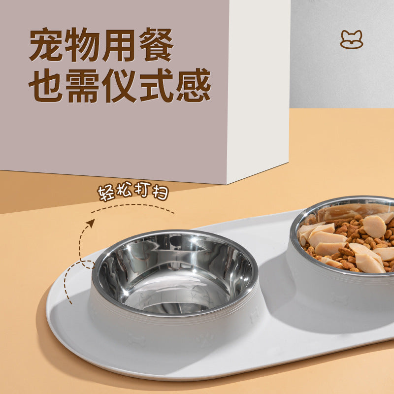 Silicone Pet Dog Bowl Placemat Cat and Dog Eating Non-Slip Anti-Splash Food Plate Mat Cat Bowl Dog Bowl Waterproof Tray