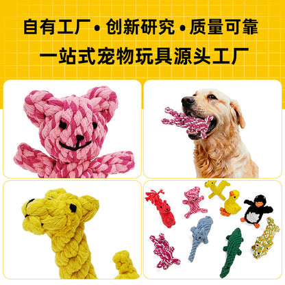 Pet Cotton Rope Toy Elephant Animal Dog Chew Rope Wholesale Teeth Grinding Training Chewing Interactive Pet Dog Toy Supplies