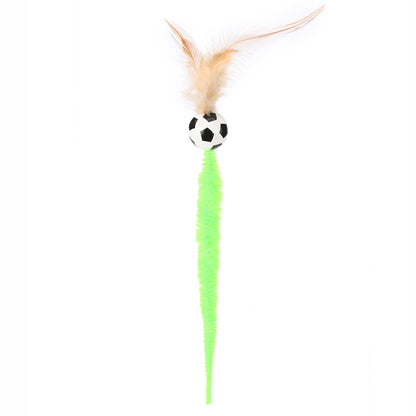Cat Toy Camphor Wood Pet Debug Ball Feather Fun Cat Stick Caterpillar Self Hi Cat Toy Pet Toy