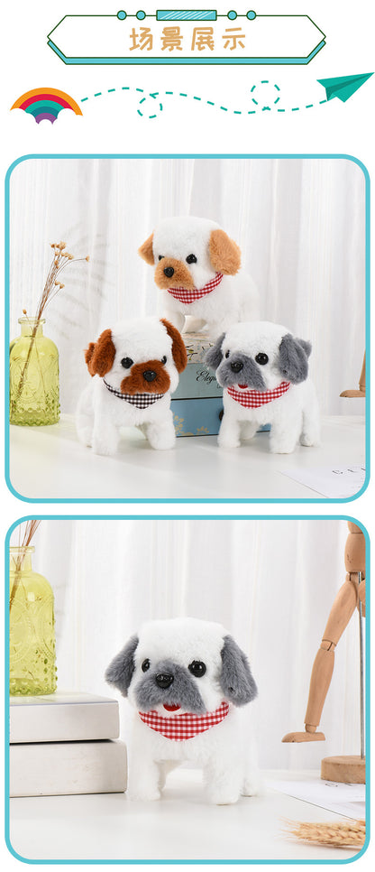 1 Electric Stuffed Toy Dog Simulation Dog Can Walk Bark and Rock Tail Street Stall Pet Toy Night Market Wholesale