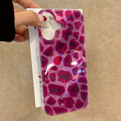 Purple Leopard Print Suitable for Apple 17Promax Mobile Phone Case Large Hole Swirl Goddess Stylish Iphone16 Protective Cover