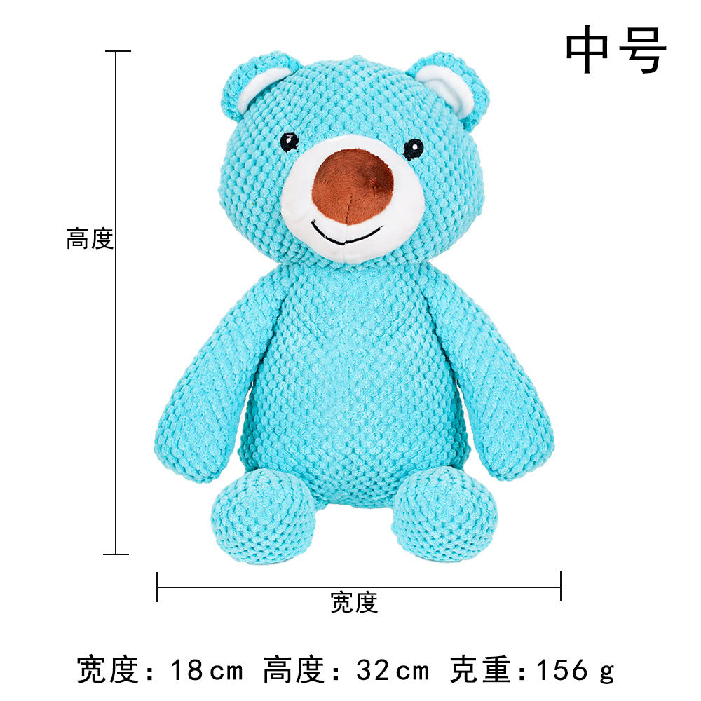 Pet Dog Cat Big Dog Voice Plush Blue Bear Dog Toy Cat Supplies Teddy Fadou Koki Golden Hair
